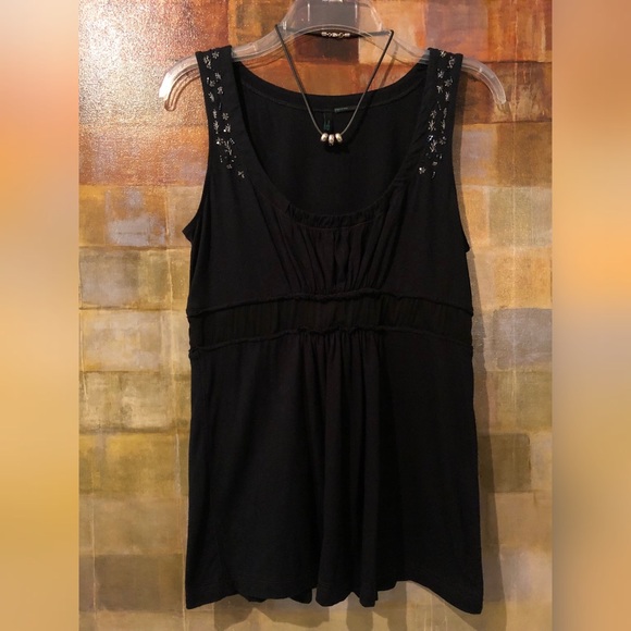 "STILE" BENETTON Black Pleated Sleeveless Top EUC - Picture 7 of 8